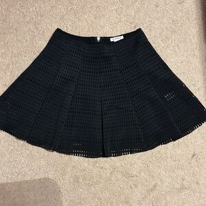 GLAMOROUS Black Pleated Mesh A-Line Skirt M